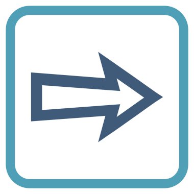 Ok sağ vektör simgesi bir çerçeve içinde