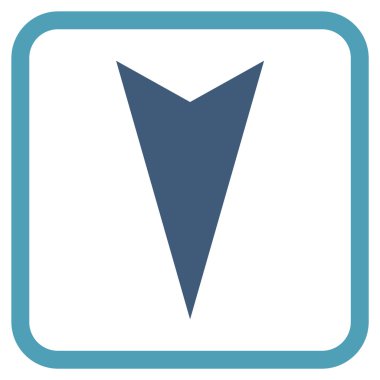 Vektör simgesi bir çerçeve içinde aşağı ok ucu