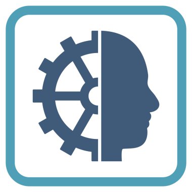 Cyborg dişli vektör simgesi bir çerçeve içinde