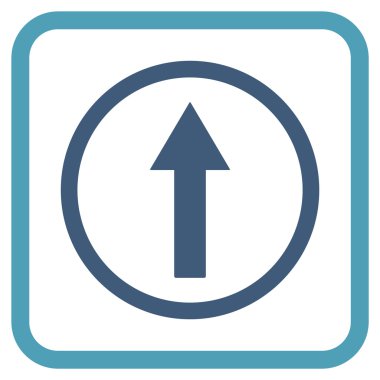 Bir çerçeve içinde yukarı yönlü ok vektör simgesi