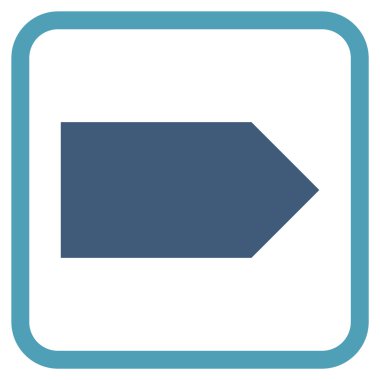 Yöne doğru vektör simgesi bir çerçeve içinde