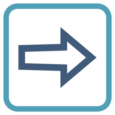 Ok sağ vektör simgesi bir çerçeve içinde