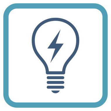 Elektrikli ampul vektör simgesi bir çerçeve içinde