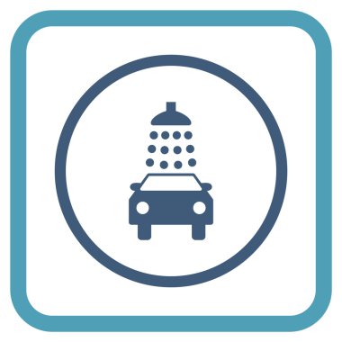 Oto yıkama vektör simgesi bir çerçeve içinde