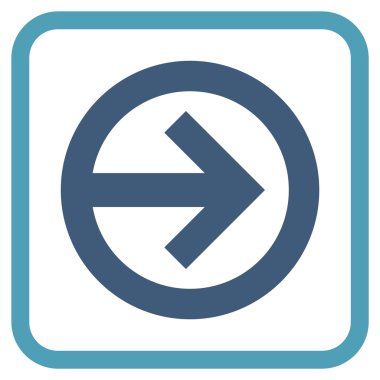 Yöne doğru vektör simgesi bir çerçeve içinde