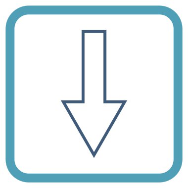 Vektör simgesi bir çerçeve içinde aşağı ok