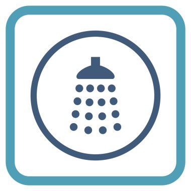 Duş vektör simgesi bir çerçeve içinde