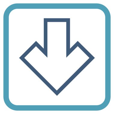 Vektör simgesi bir çerçeve içinde aşağı ok