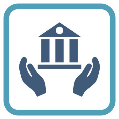 Banka hizmet vektör simgesi bir çerçeve içinde