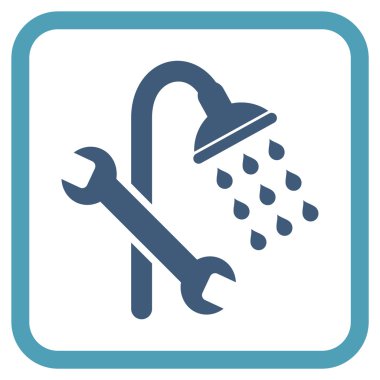 Duş sıhhi tesisat vektör simgesi bir çerçeve içinde