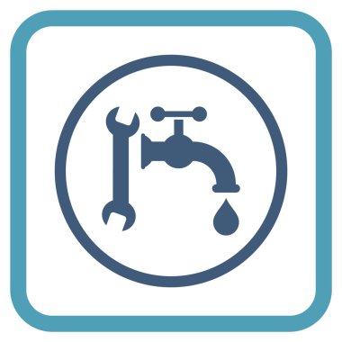 Sıhhi tesisat vektör simgesi bir çerçeve içinde