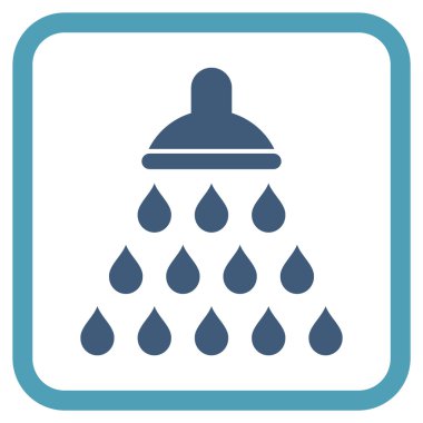 Duş vektör simgesi bir çerçeve içinde