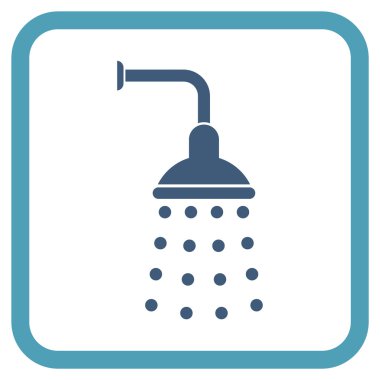 Duş vektör simgesi bir çerçeve içinde