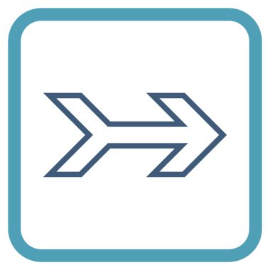 Ok sağ vektör simgesi bir çerçeve içinde