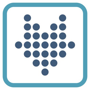 Vektör simgesi bir çerçeve içinde aşağı noktalı ok