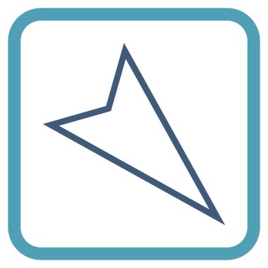 İşaretçi vektör simgesi bir çerçeve içinde aşağı