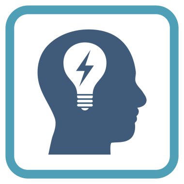 Kafası ampul vektör simgesi bir çerçeve içinde