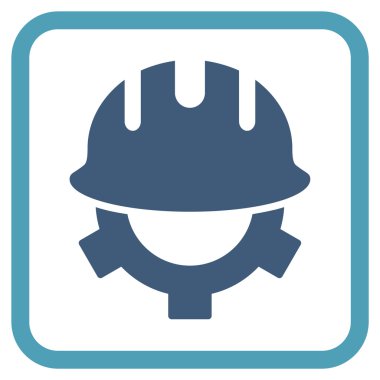 Geliştirme kask vektör simgesi bir çerçeve içinde