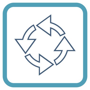 Döndürme vektör simgesi bir çerçeve içinde