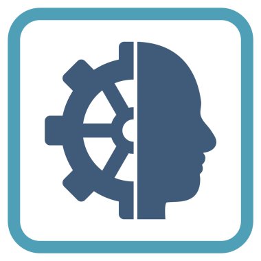 Cyborg dişli vektör simgesi bir çerçeve içinde