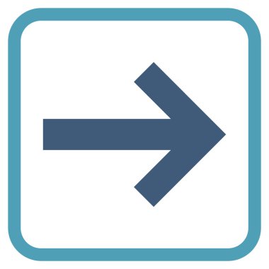 Ok sağ vektör simgesi bir çerçeve içinde