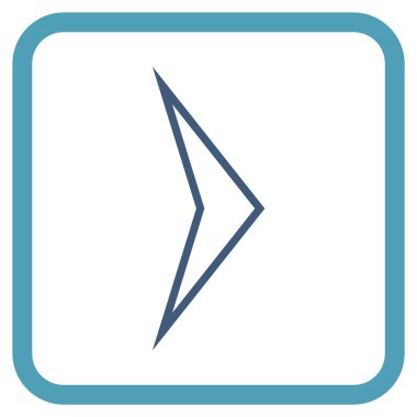 Ok ucu doğru vektör simgesi bir çerçeve içinde