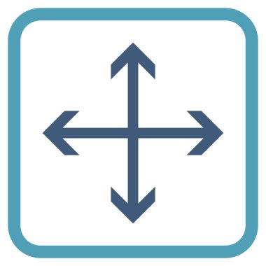 Genişletin okları vektör simgesi bir çerçeve içinde