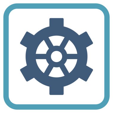 Dişli vektör simgesi bir çerçeve içinde