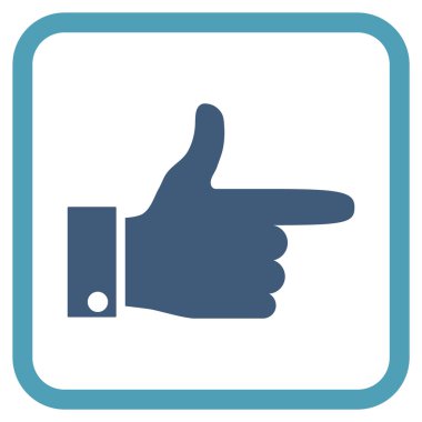 El işaretçisi doğru vektör simgesi bir çerçeve içinde