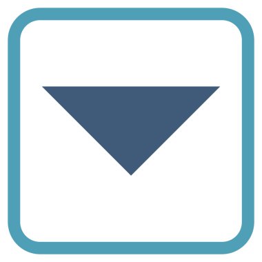 Vektör simgesi bir çerçeve içinde aşağı ok ucu