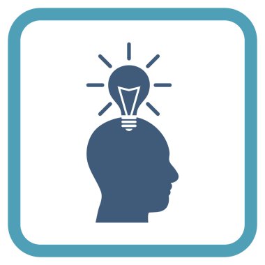 Dahi ampul vektör simgesi bir çerçeve içinde