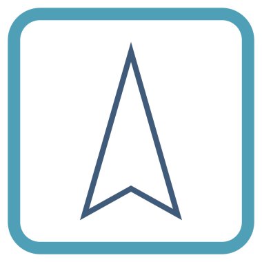 İşaretçi vektör simgesi bir çerçeve içinde yukarı