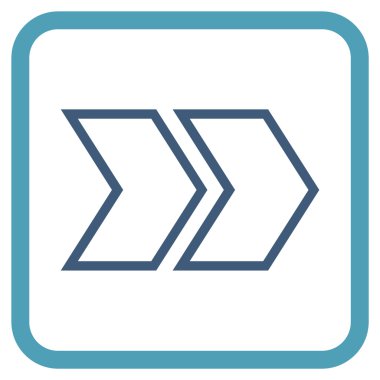 Üst karakter doğru vektör simgesi bir çerçeve içinde