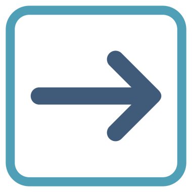 Ok sağ vektör simgesi bir çerçeve içinde