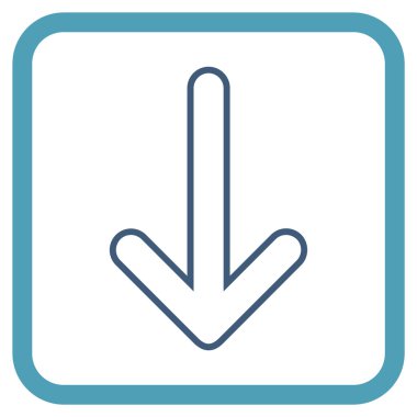 Vektör simgesi bir çerçeve içinde aşağı yönlü ok