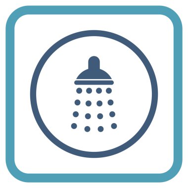 Duş vektör simgesi bir çerçeve içinde