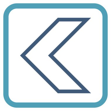 Ok ucu sol vektör simgesi bir çerçeve içinde