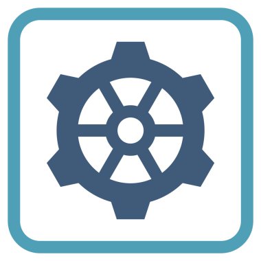 Dişli vektör simgesi bir çerçeve içinde