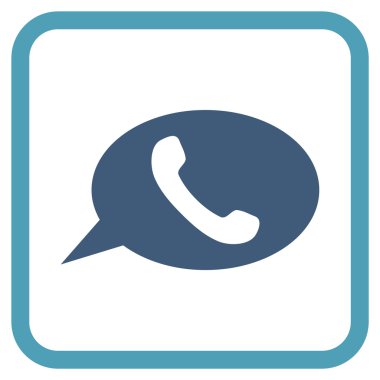Telefon iletisi vektör simgesi bir çerçeve içinde