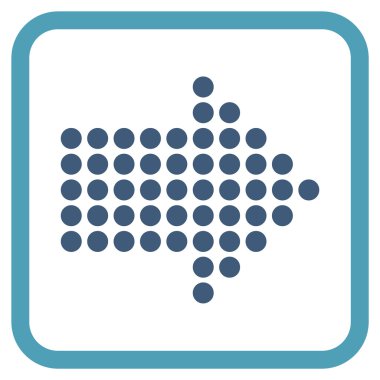 Noktalı ok doğru vektör simgesi bir çerçeve içinde