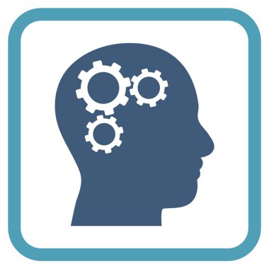 Beyin Gears vektör simgesi bir çerçeve içinde