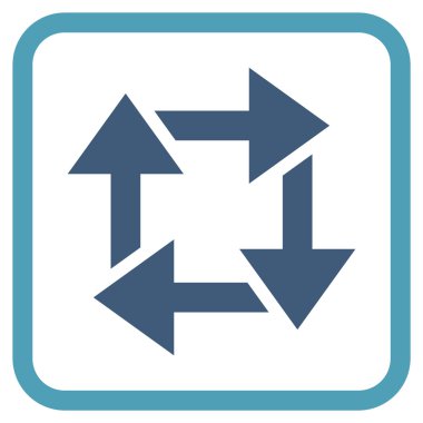 Geri dönüşüm vektör simgesi bir çerçeve içinde