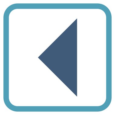 Ok ucu sol vektör simgesi bir çerçeve içinde