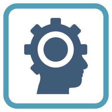 Cyborg dişli vektör simgesi bir çerçeve içinde