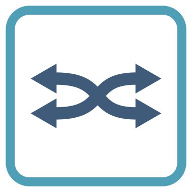 Shuffle okları yatay vektör simgesi bir çerçeve içinde