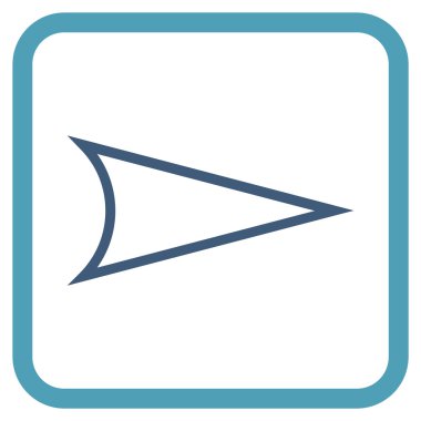 Ok ucu doğru vektör simgesi bir çerçeve içinde