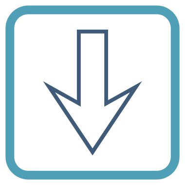 Vektör simgesi bir çerçeve içinde aşağı ok