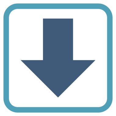 Vektör simgesi bir çerçeve içinde aşağı ok