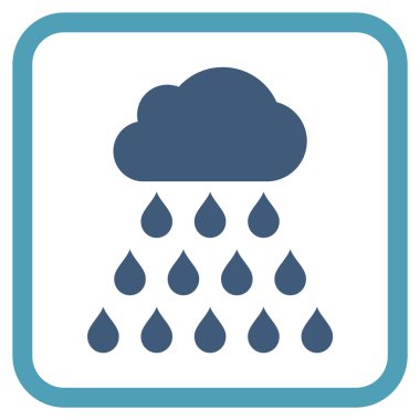 Yağmur bulutu vektör simgesi bir çerçeve içinde