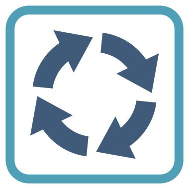 Dolaşım vektör simgesi bir çerçeve içinde